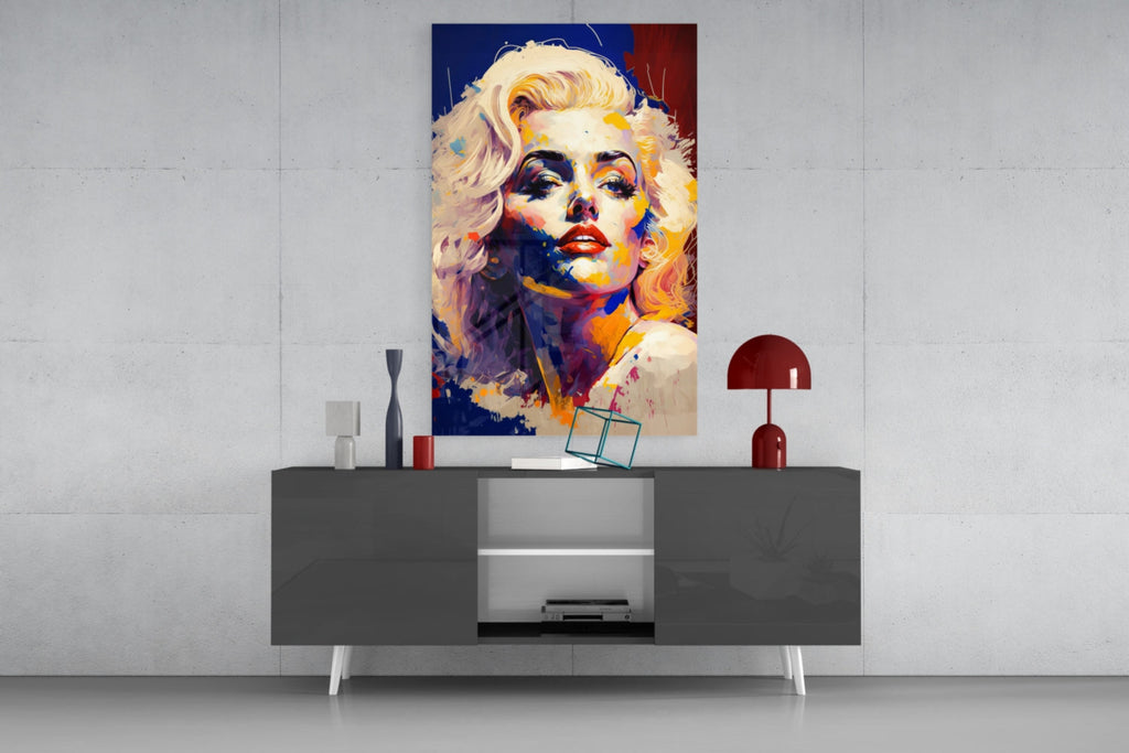 Blue Palette Blonde Icon Glass Wall Art