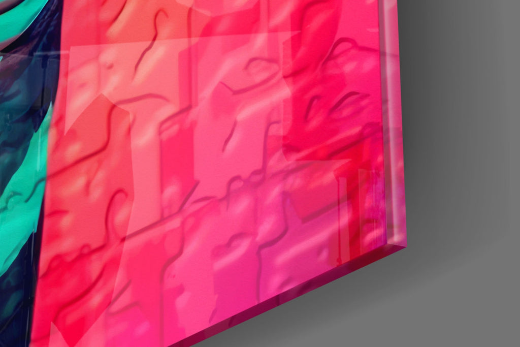 Neon Pop Giraffe Purple Shades Glass Wall Art