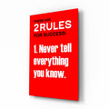 Two Rules For Success Bold Red Quote Glass Wall Art