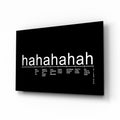 Black Background Laughter Scale Glass Wall Art