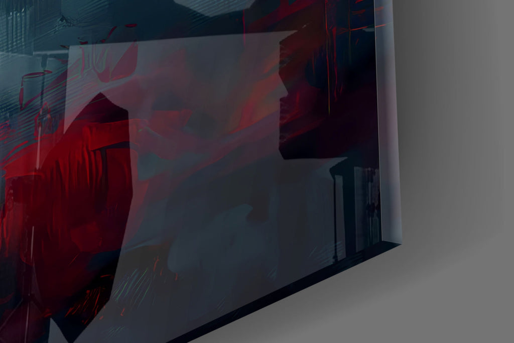 Dark Cross With Crimson Cloud Sunrise Glass Wall Art