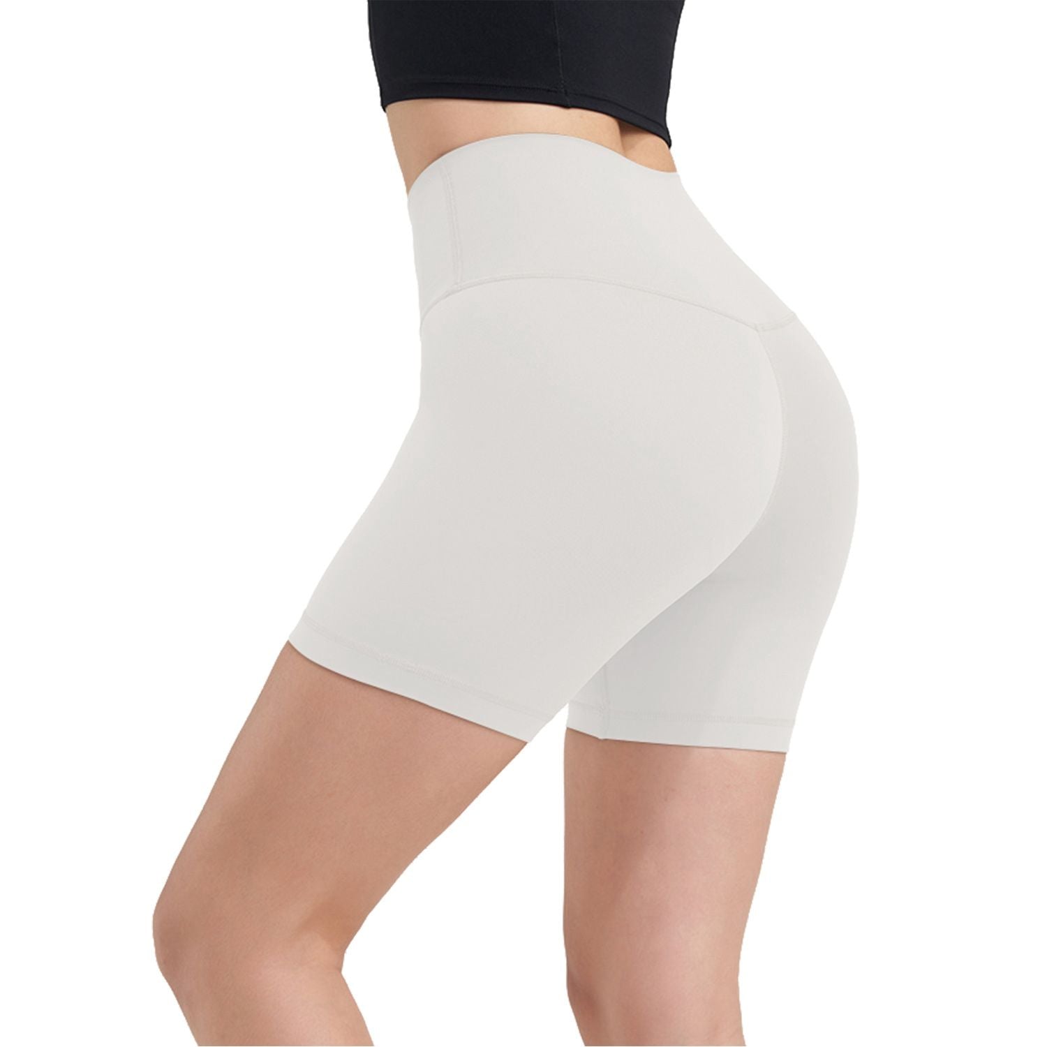 Women's High Waist Biker Shorts Tummy Control Pants Athletic Leggings Spandex Booty Shorts with 6.3In Inseam No Front Seam for Workout Yoga Running Volleyball Dance