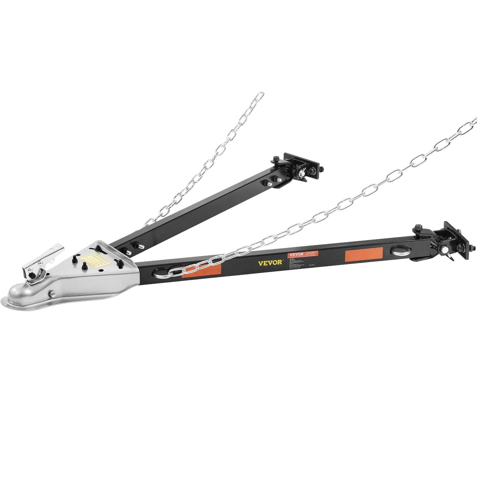 VEVOR Tow Bar, 5500 lbs Towing Capacity with Chains, Powder-Coating Alloy Steel Bumper-Mounted Universal Towing Bar, Coupler Fits 2-Inch Ball Hitch, 39.4-Inch Opening Width, for RV Car Trailer Truck