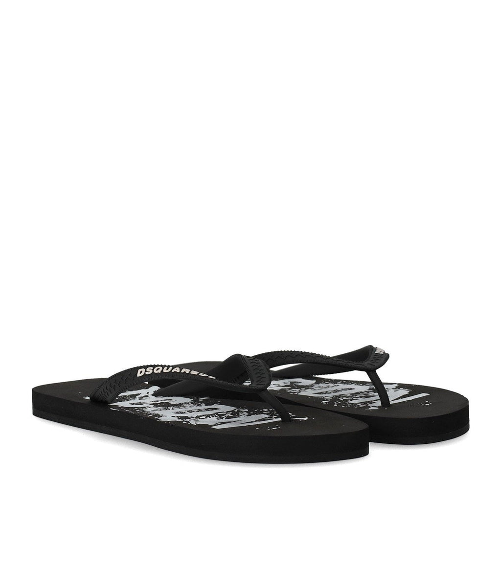 Dsquared2 Icon Splash Black Flip Flops