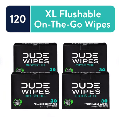 DUDE Wipes XL Flushable Wipes – Fragrance Free, Hypoallergenic Adult Wipes (400 CT / 480 CT) - PhishStones Products