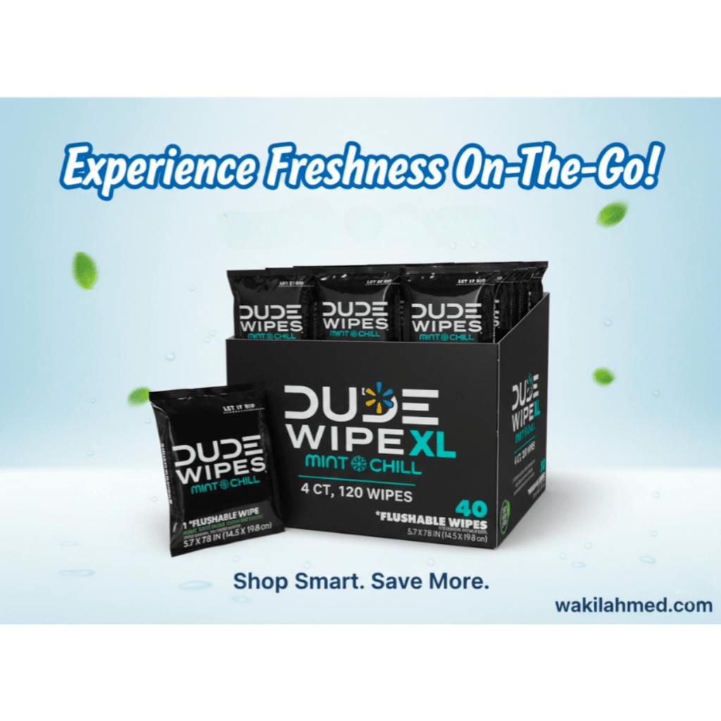 DUDE Wipes XL Flushable Wipes – Fragrance Free, Hypoallergenic Adult Wipes (400 CT / 480 CT) - PhishStones Products