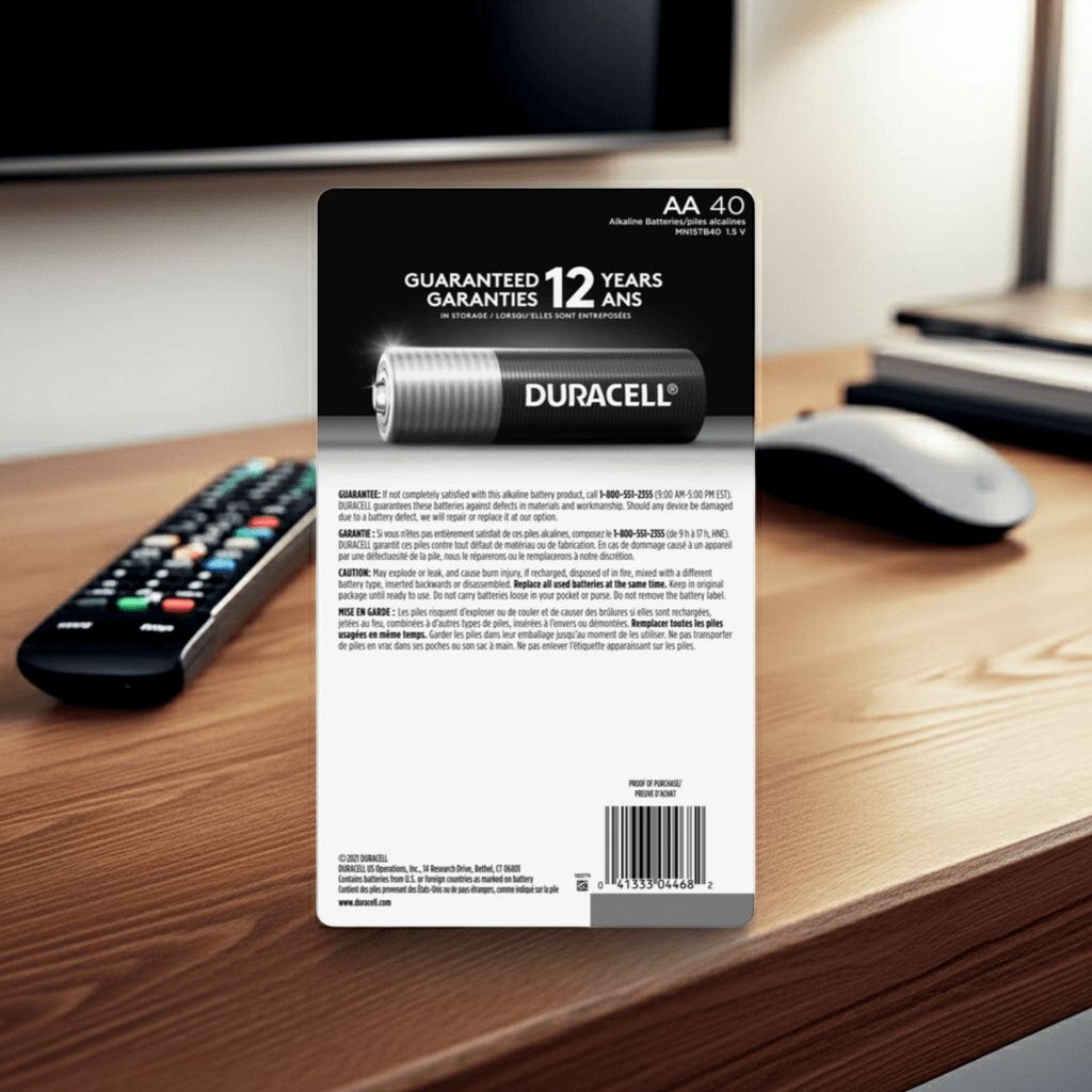 Duracell Coppertop Alkaline AA Batteries 40 Count – Long Lasting Power - PhishStones Products