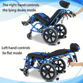 Reclining Foldable Pediatric Wheelchair for Kids & Children Cerebral Palsy, 17"Seat Width, 15"Rear Wheel Manual Folding Multi-Functional Wheelchairs