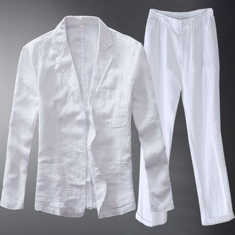 Two-piece Retro Solid Color High-end Simple Casual Suit