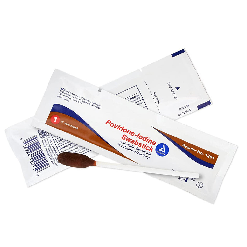 dynarex Povidone Iodine Impregnated Swabstick 1201