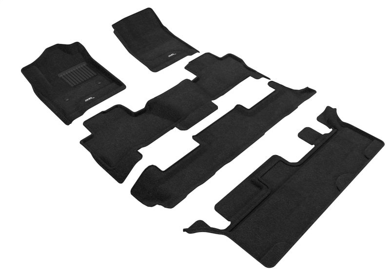 3D MAXpider 15-20 Chevrolet Tahoe With Bench 2nd Row Elegant 1st 2nd 3rd Row - Floor Mat Set (Black) L1CH06204709