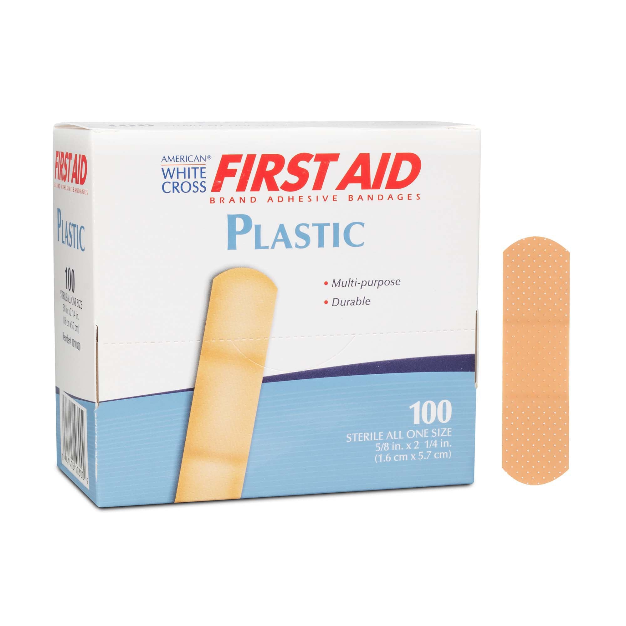 American® White Cross First Aid Adhesive Strips, 5/8 x 2¼ Inches 1010300