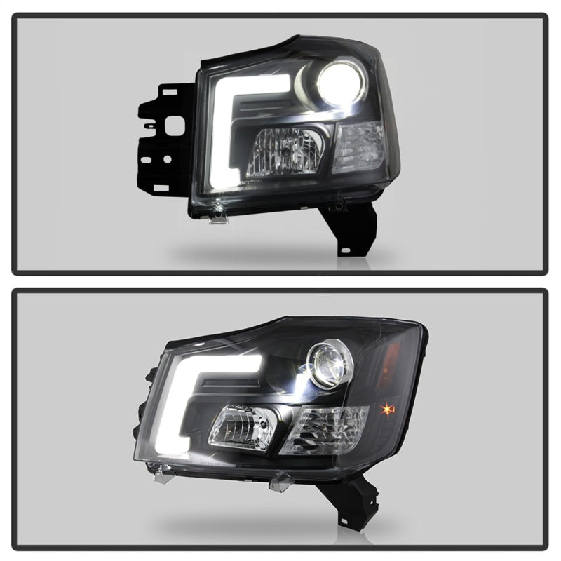 SPYDER 04-15 Nissan Titan High-Power LED Module Equipped Headlights - Black (PRO-YD-NTI04PL-BK) 5088406