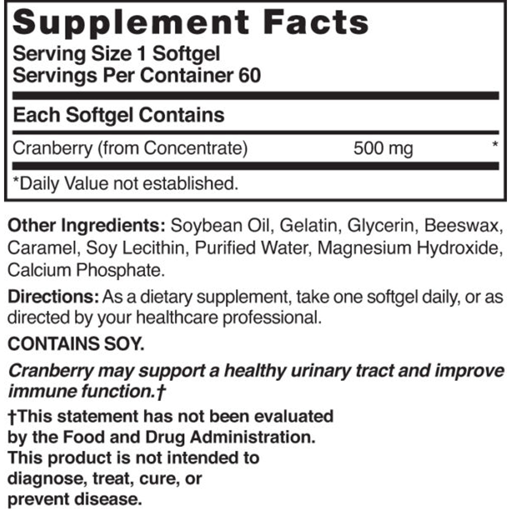 Nature's Blend Cranberry Concentrate Herbal Supplement 54629000020