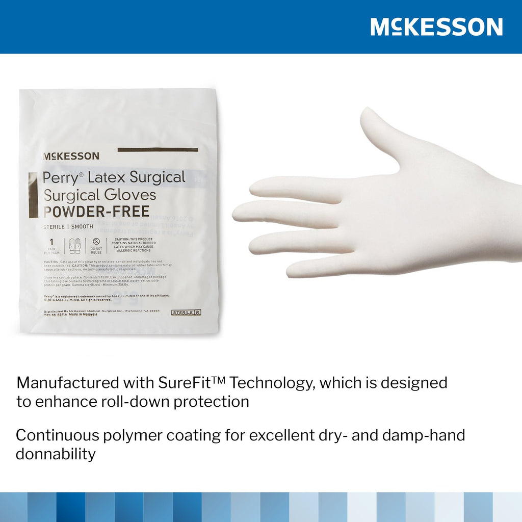 McKesson Perry® Performance Plus Surgical Glove, Size 5.5, Cream 20-1055N