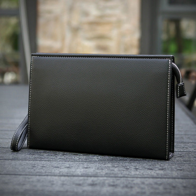 New Clutch Men's Briefcase Soft Leather Fashion Trendy Casual Business