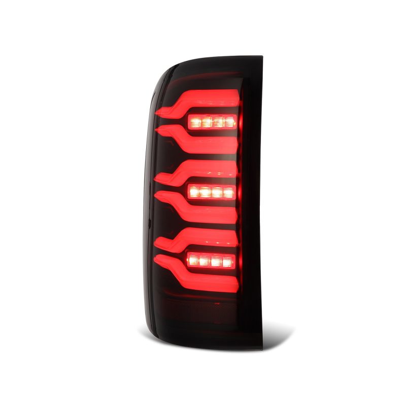AlphaRex 14-18 GMC Sierra 1500/2500HD/3500HD LUXX-Series LED Tail Lights Blk w/Actv Light & Seq. Sig 630040 *Discontinued