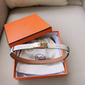 Hermes Men Gold Buckle Belt 'White'