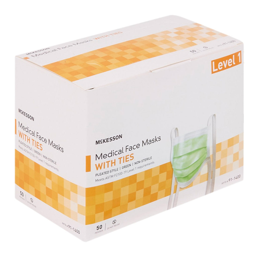 McKesson Classic Style Anti-Fog Surgical Mask, Green 91-1400