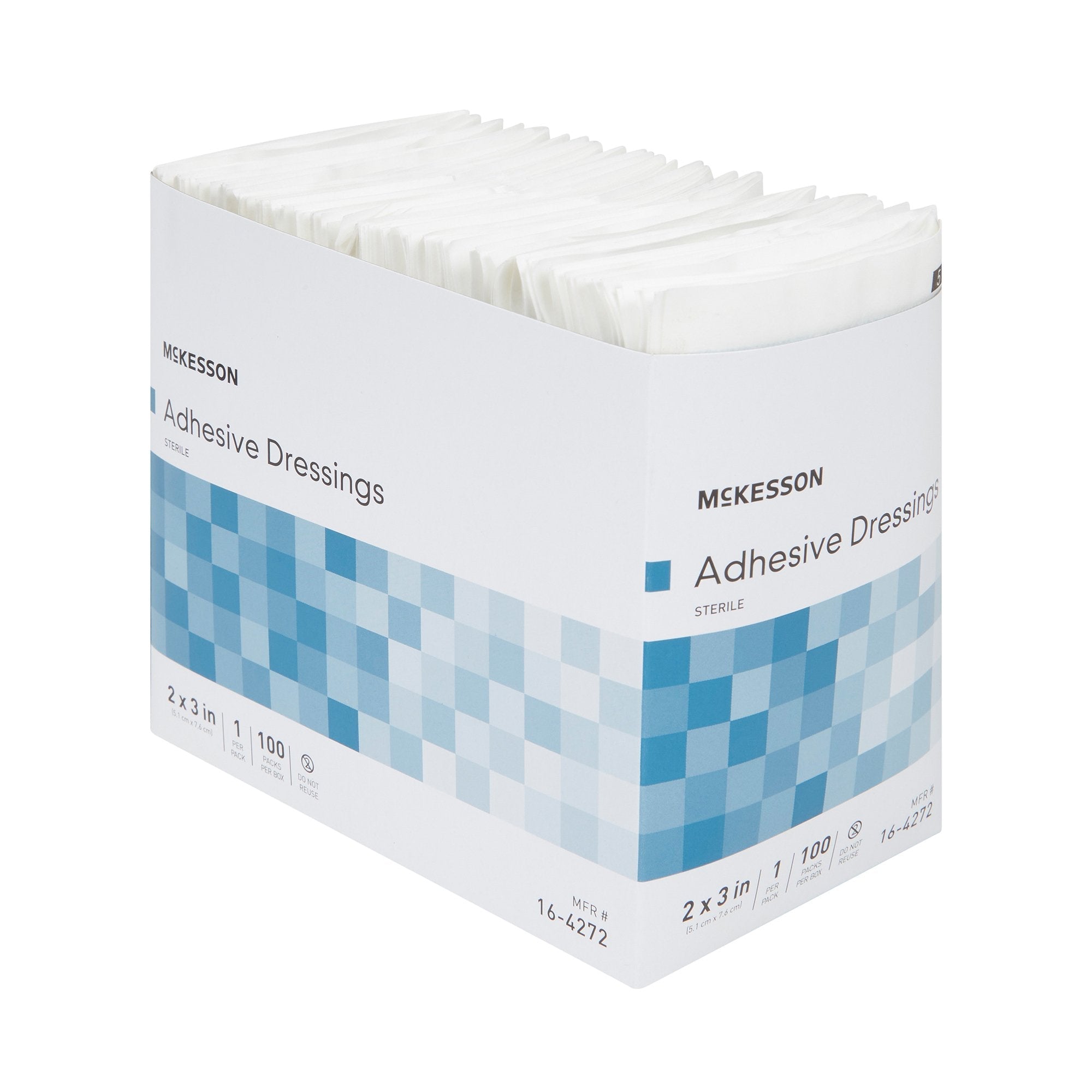 McKesson White Adhesive Dressing, 2 x 3 Inch 16-4272