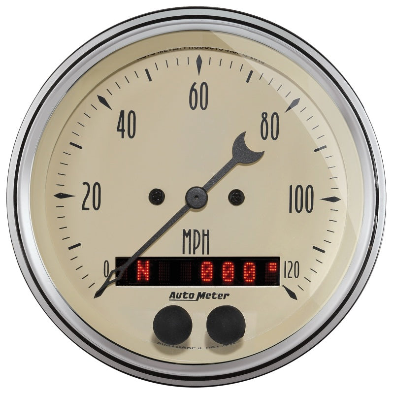 AutoMeter Gauge Kit 2 Pc. Quad & Speedometer 3-3/8in. Antique Beige 1800