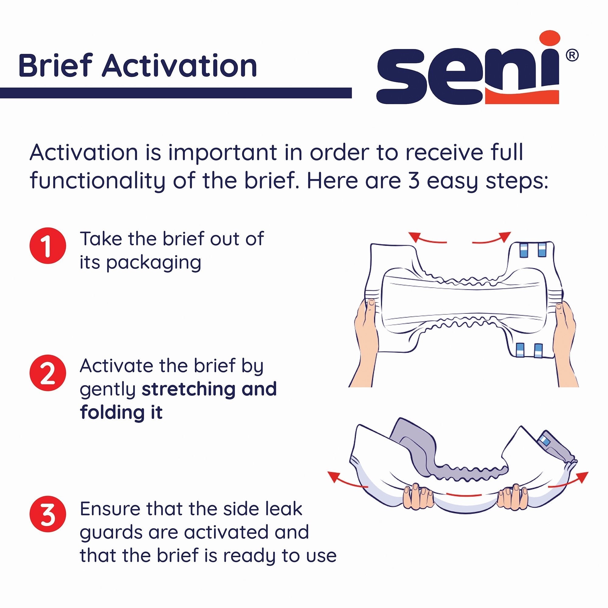 Seni® Classic Plus Moderate to Heavy Absorbency Incontinence Brief, Regular S-RE25-BC2