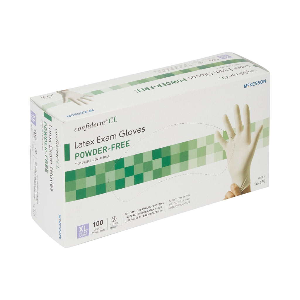 McKesson Confiderm® CL Latex Exam Glove, Extra Large, Ivory 14-430