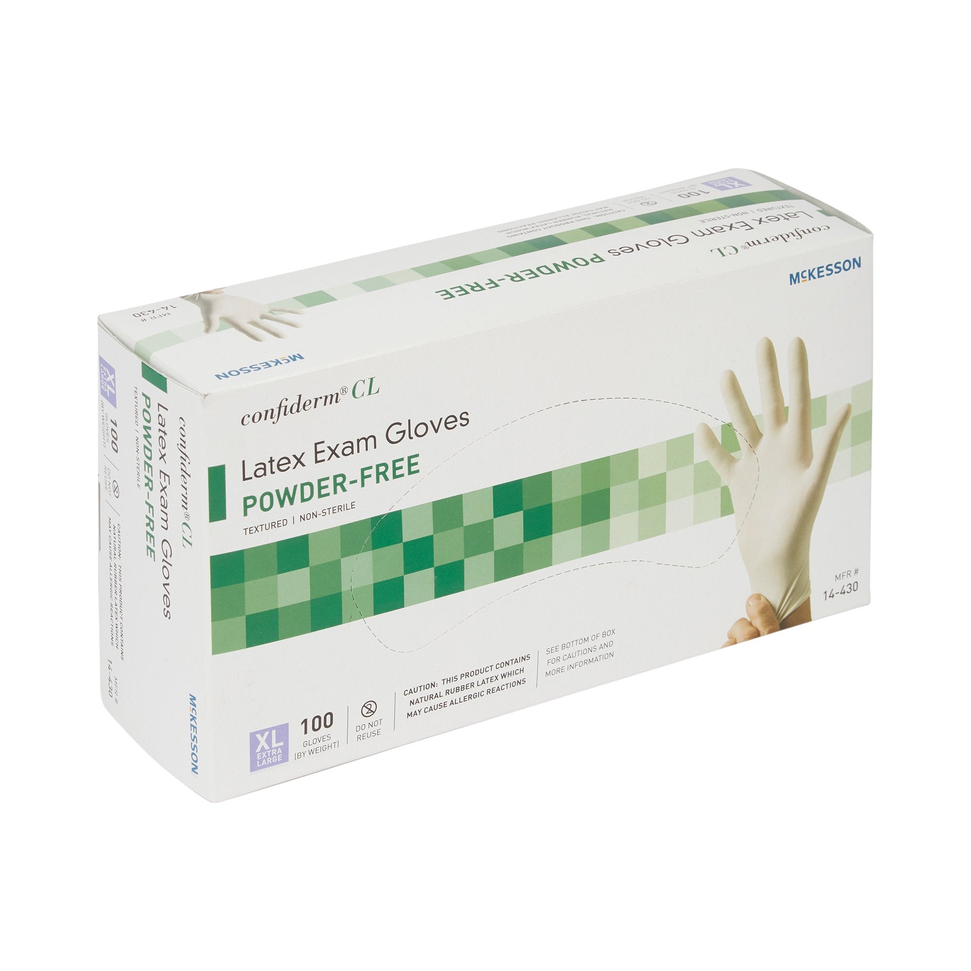 McKesson Confiderm® CL Latex Exam Glove, Extra Large, Ivory 14-430