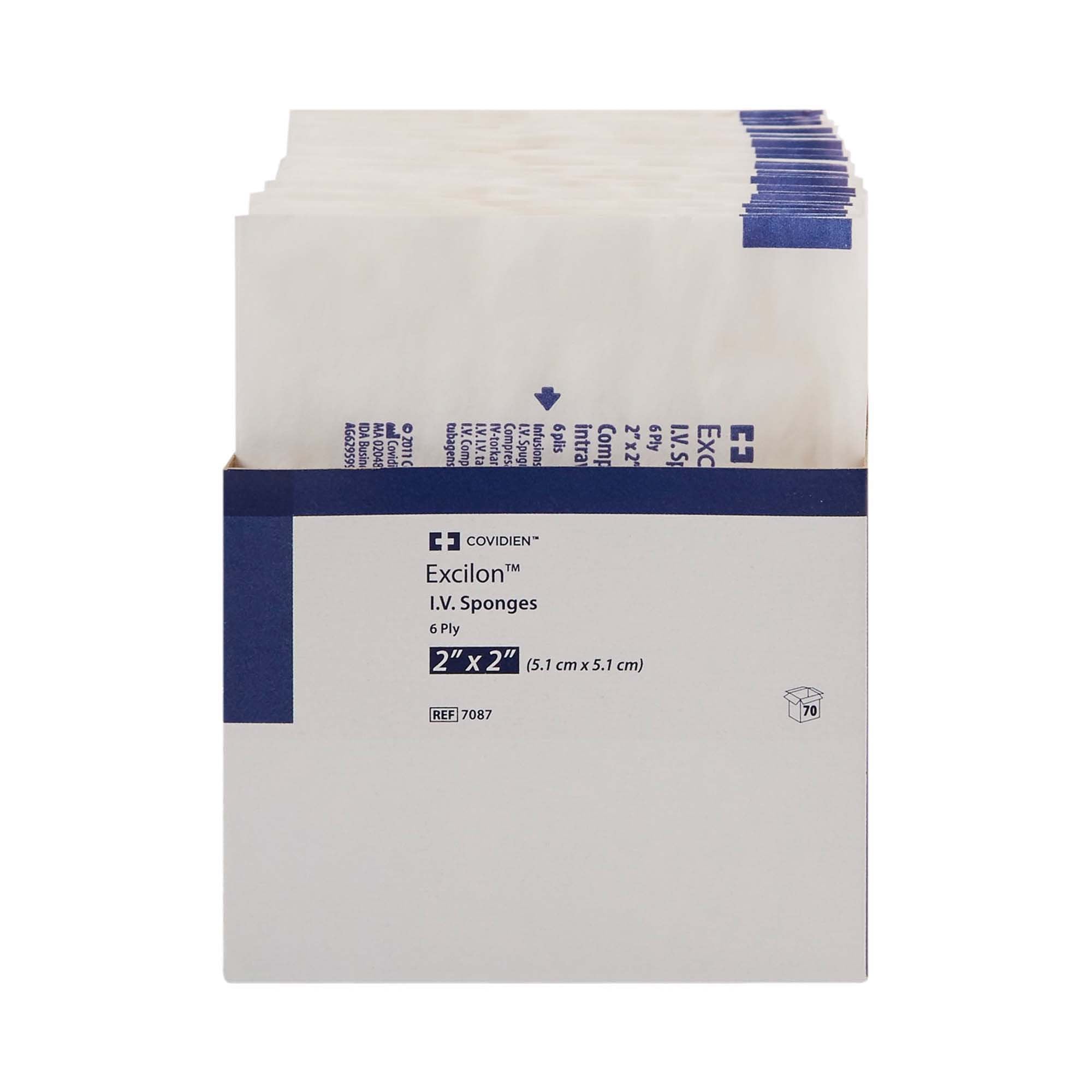 Excilon™ I.V. / Drain Split Dressing, 2 x 2 inch, Six-Ply 7087-