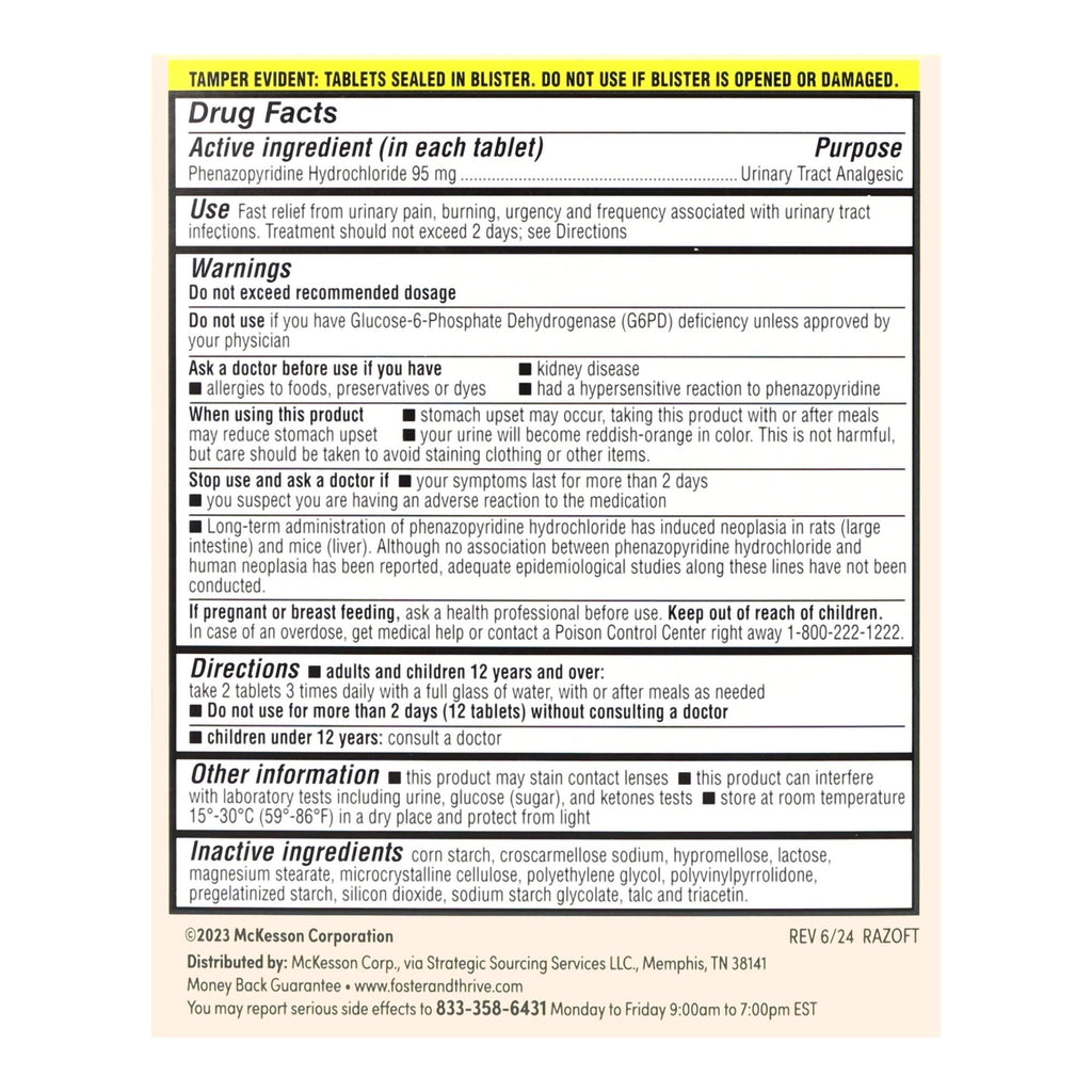 Foster & Thrive™ Phenazopyridine HCl Urinary Tract Analgesic 70677122901