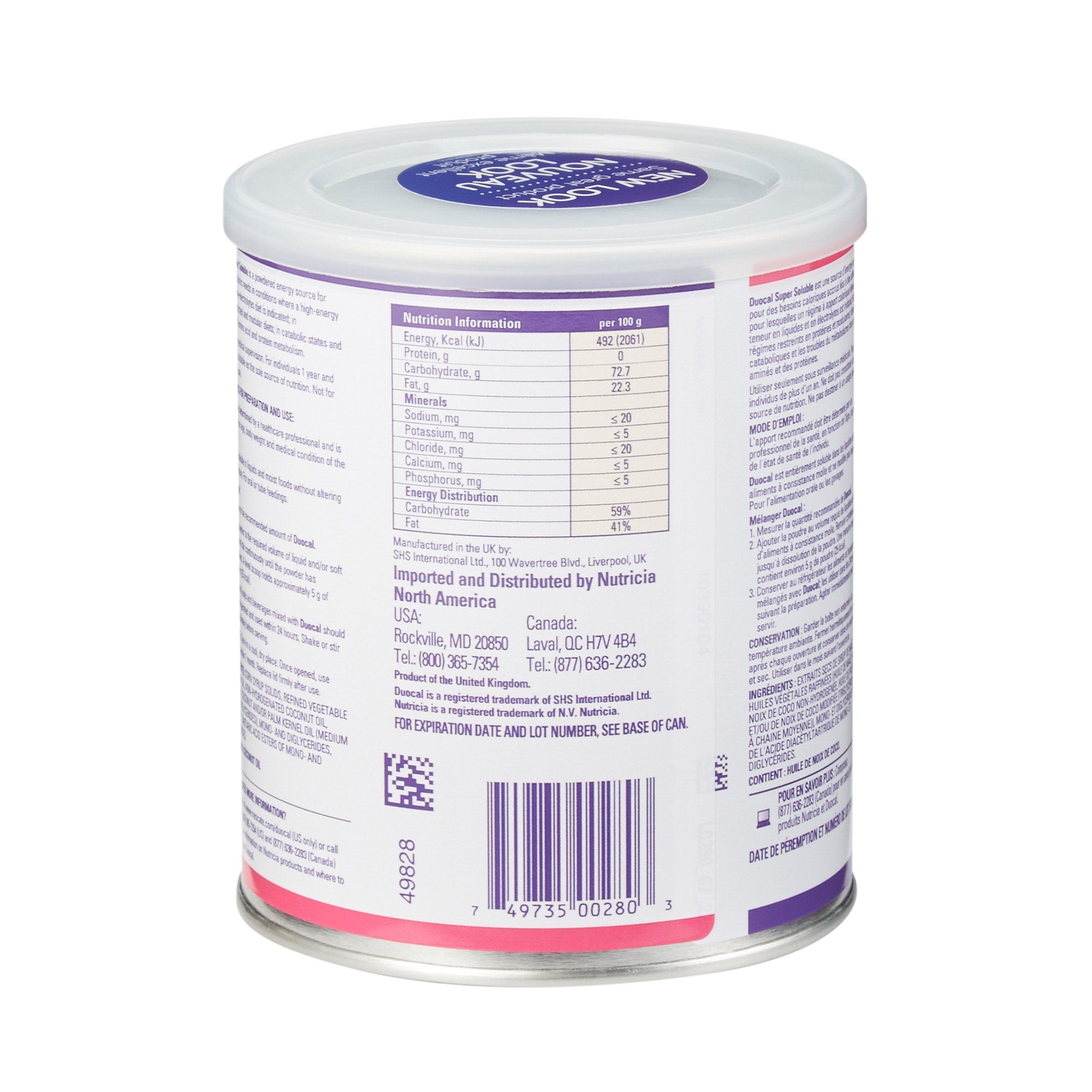 Duocal® Super Soluble Blend of Fat and Carbohydrate for Increased Caloric Intake 49828