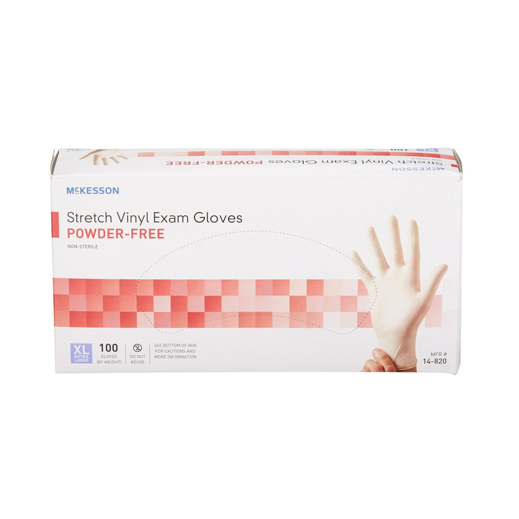McKesson Stretch Vinyl Exam Glove, Extra Large, Ivory 14-820