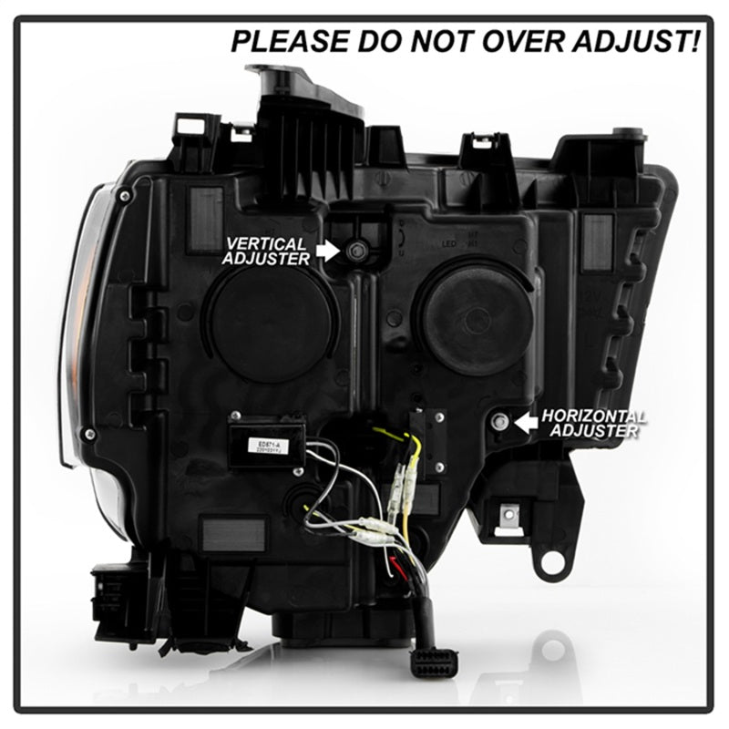 SPYDER 19-22 Dodge Ram 2500/3500 (Halogen Model Only) Proj. Headlights (PRO-YD-DR19HDHALAP-SEQ-BK) 5088604