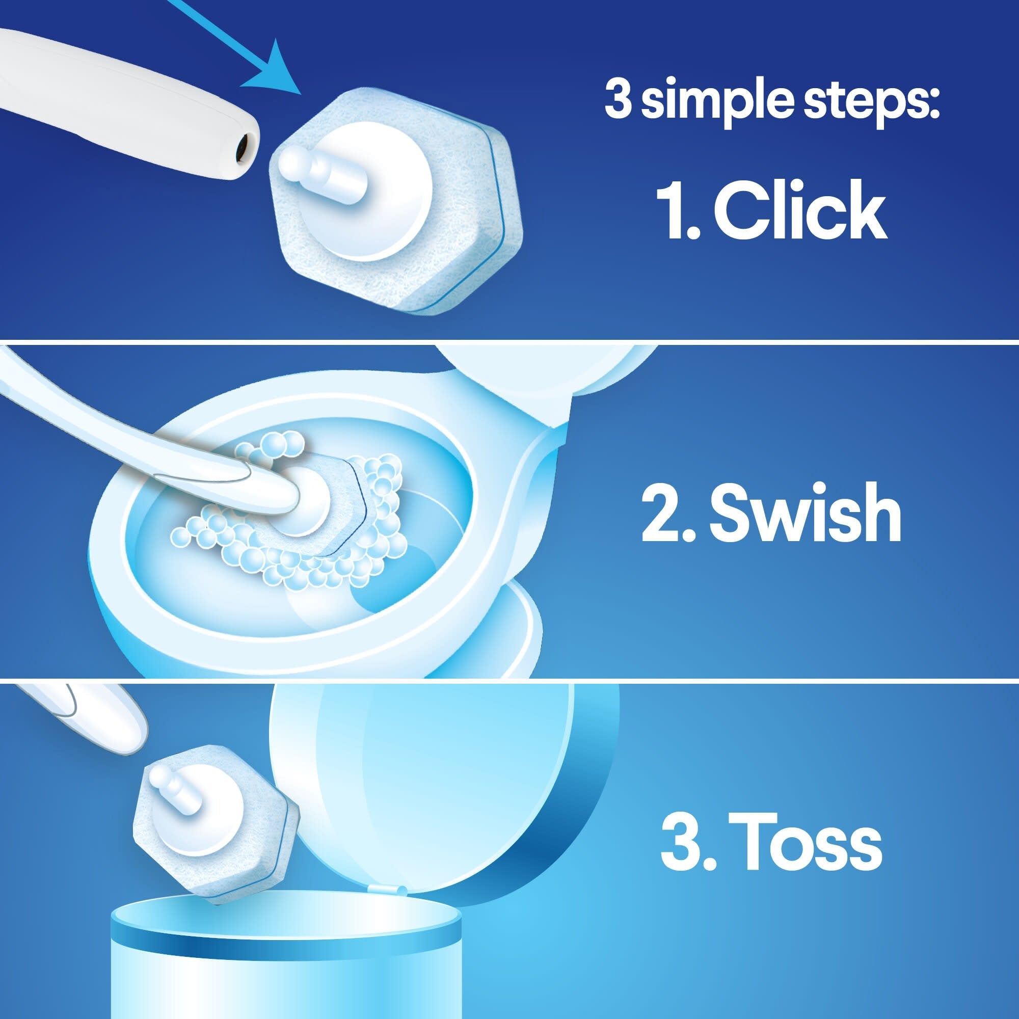 Toilet Bowl Cleaner Disinfecting Refill Pads Clorox® Blue / White, 3 Inch, Sponge Head 31620