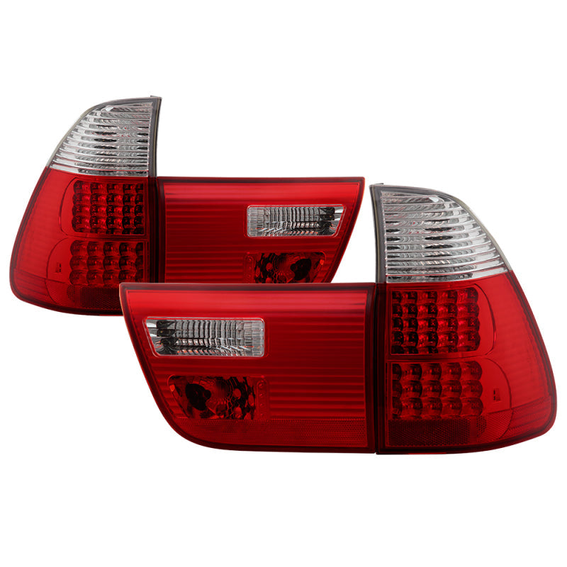 SPYDER xTune BMW E53 X5 00-06 4PCS LED Tail Lights - Red Clear ALT-JH-BE5300-LED-RC 9036453