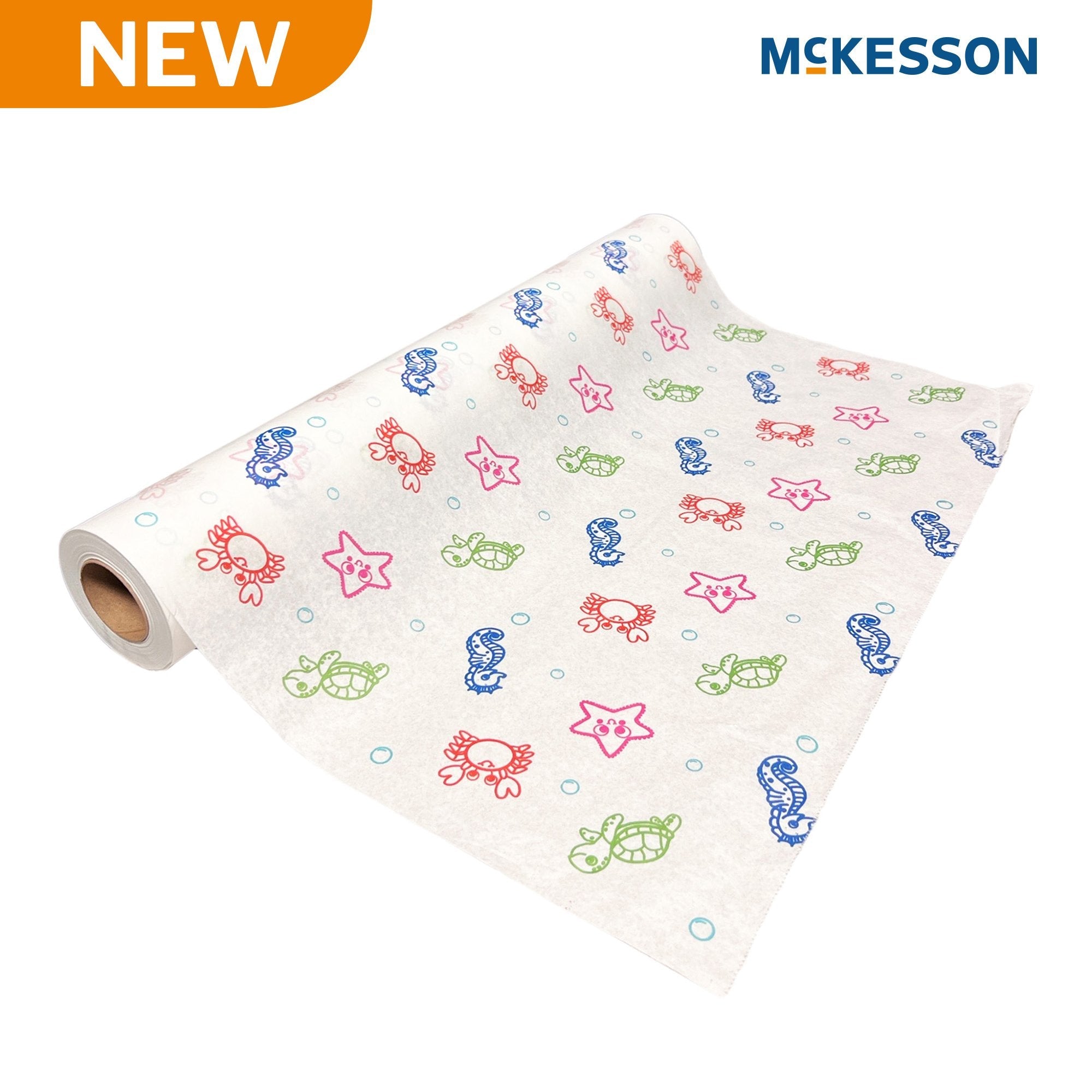 Table Paper McKesson 18 Inch Width 125 Foot Length Print (Sea Friends) Crepe 143-18125SC