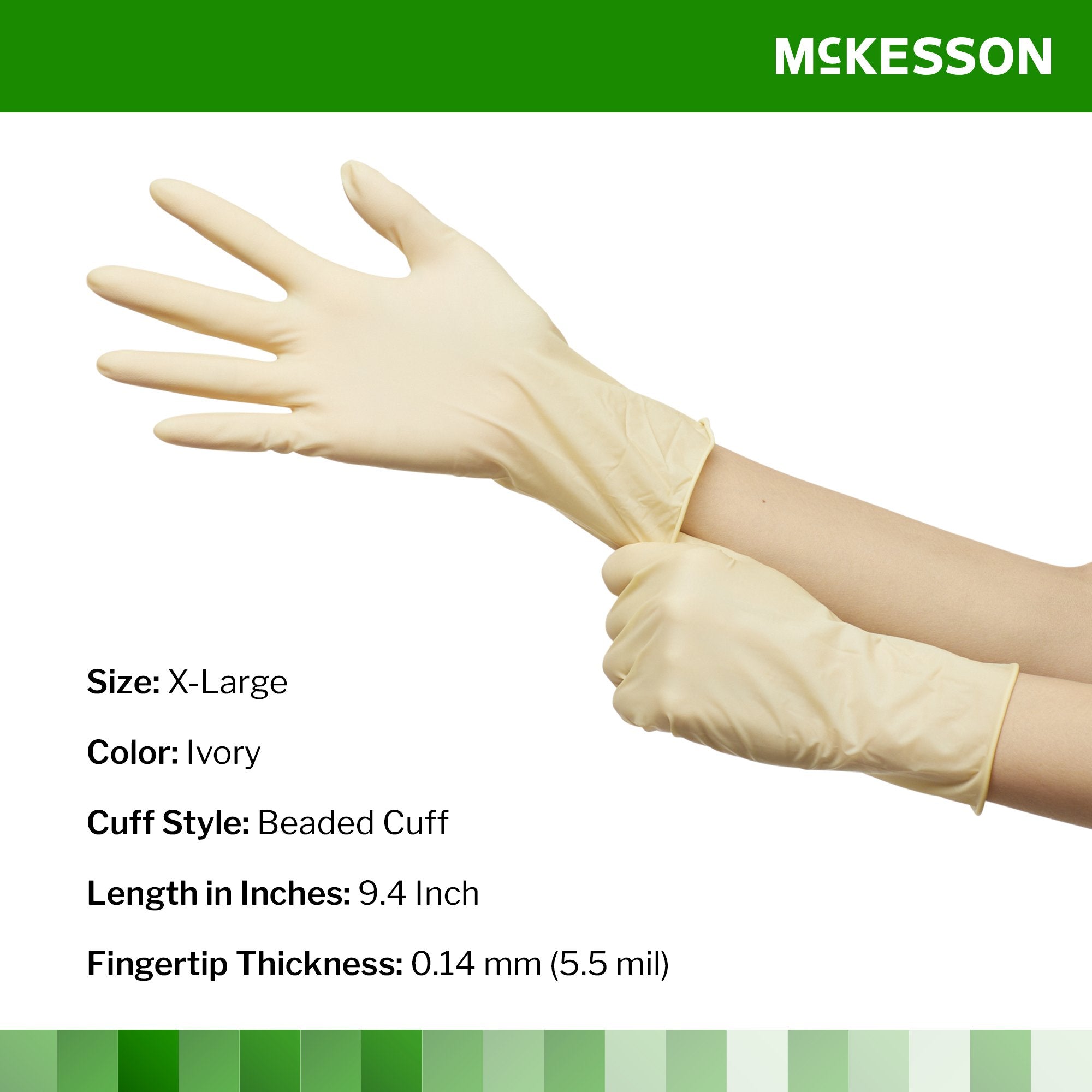McKesson Confiderm® Latex Exam Glove, Extra Large, Ivory 14-320