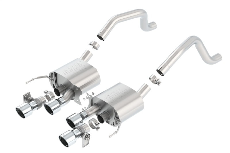Borla 15 Chevy Corvette C7 ZO6 6.2L w/o AFM w/ NPP ATAK Quad RD RL IC Tips Center Rear Exit Exh 11903