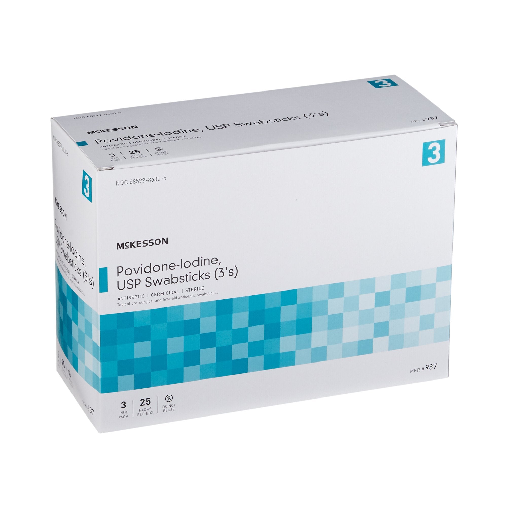 McKesson Impregnated Swabstick 3 Pack 10% Strength 987