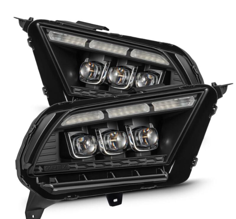 AlphaRex 10-12 Ford Mustang NOVA-Series LED Projector Headlights Blk w/Activ Light & Seq.Sig /SB DRL 880489 *Discontinued