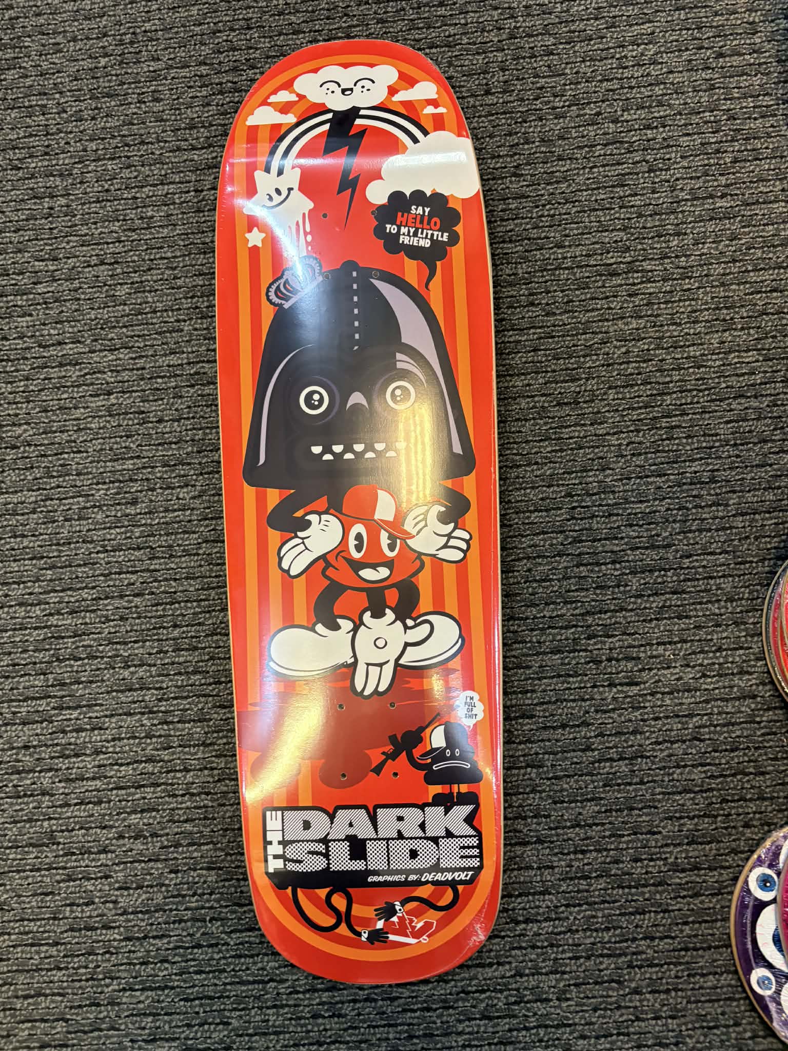 The Dark Slide x Dead Voltage "9" Shovel Nose Skateboard Deck
