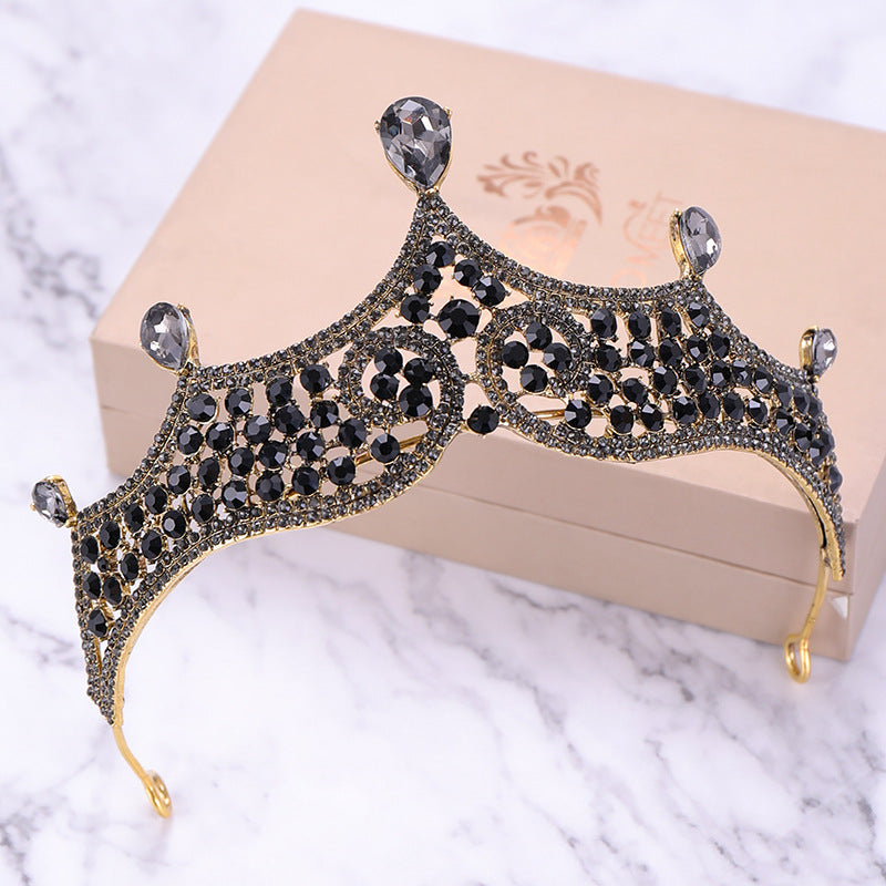 Retro Baroque Black Marriage Royale Decorative Crown