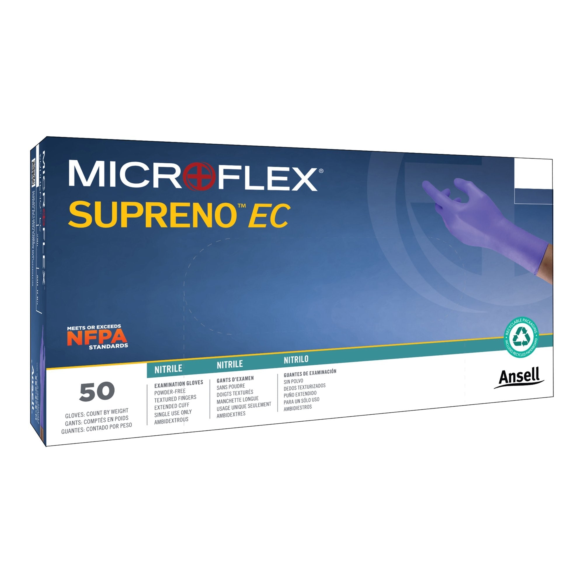 Supreno® EC Nitrile Extended Cuff Length Exam Glove, 2X-Large, Blue SEC-375-XXL
