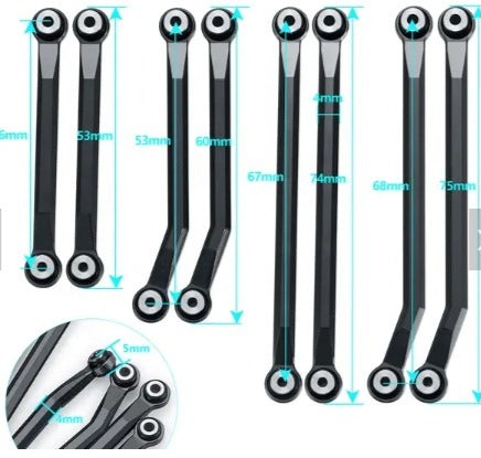 IRonManRc TRX4M Aluminum High Clearance Chasis Links Set BLACK