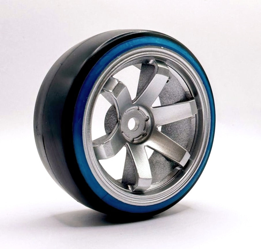 IRonManRc 1/10 DRIFT WHEELS W/ HARD TIRES * 6 SPOKE TE37 DAVEEZ * 4 PACK