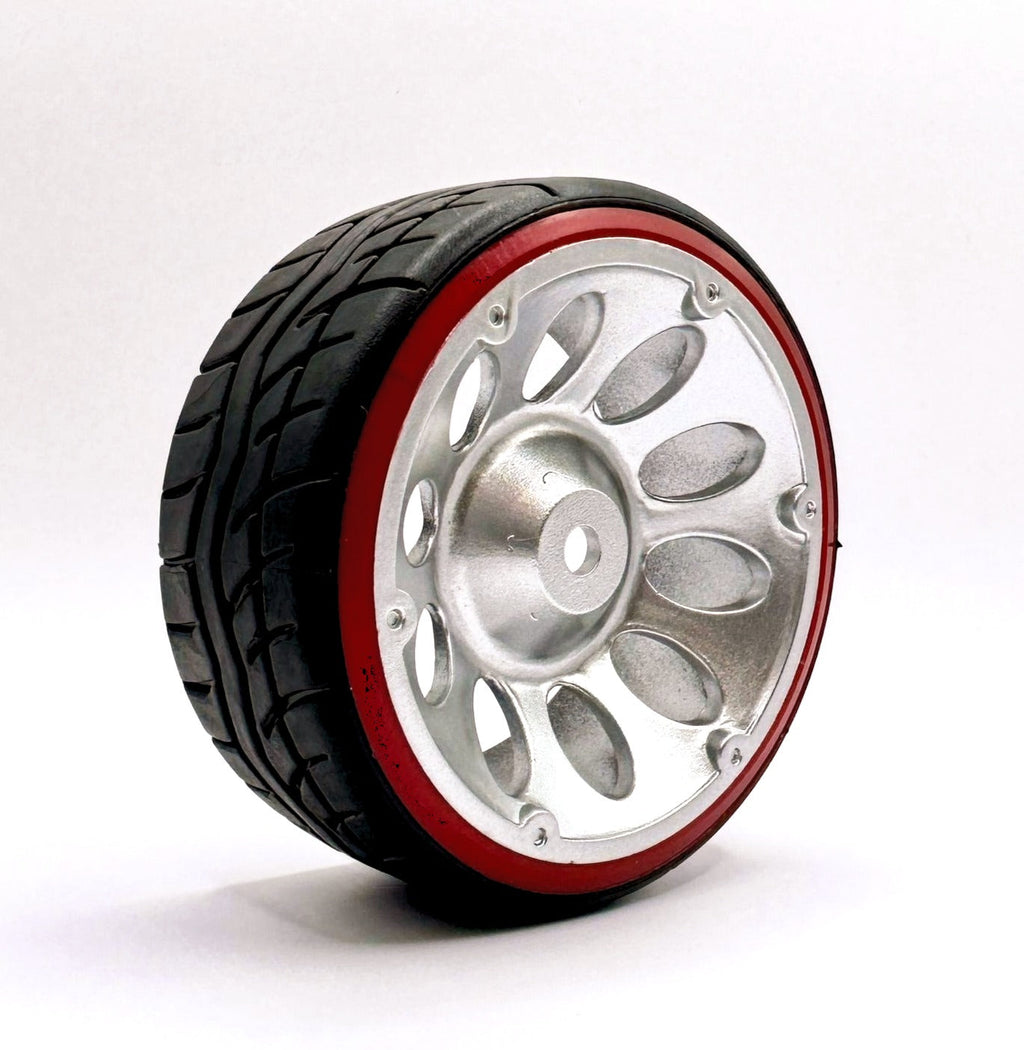 IRonManRc 1/10 DRIFT WHEELS W/ HARD TIRES GREY BBM REDLINES