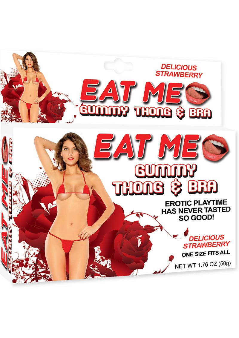 Eat Me Gummy Thong and Bra - Strawberry - PhishStones Products