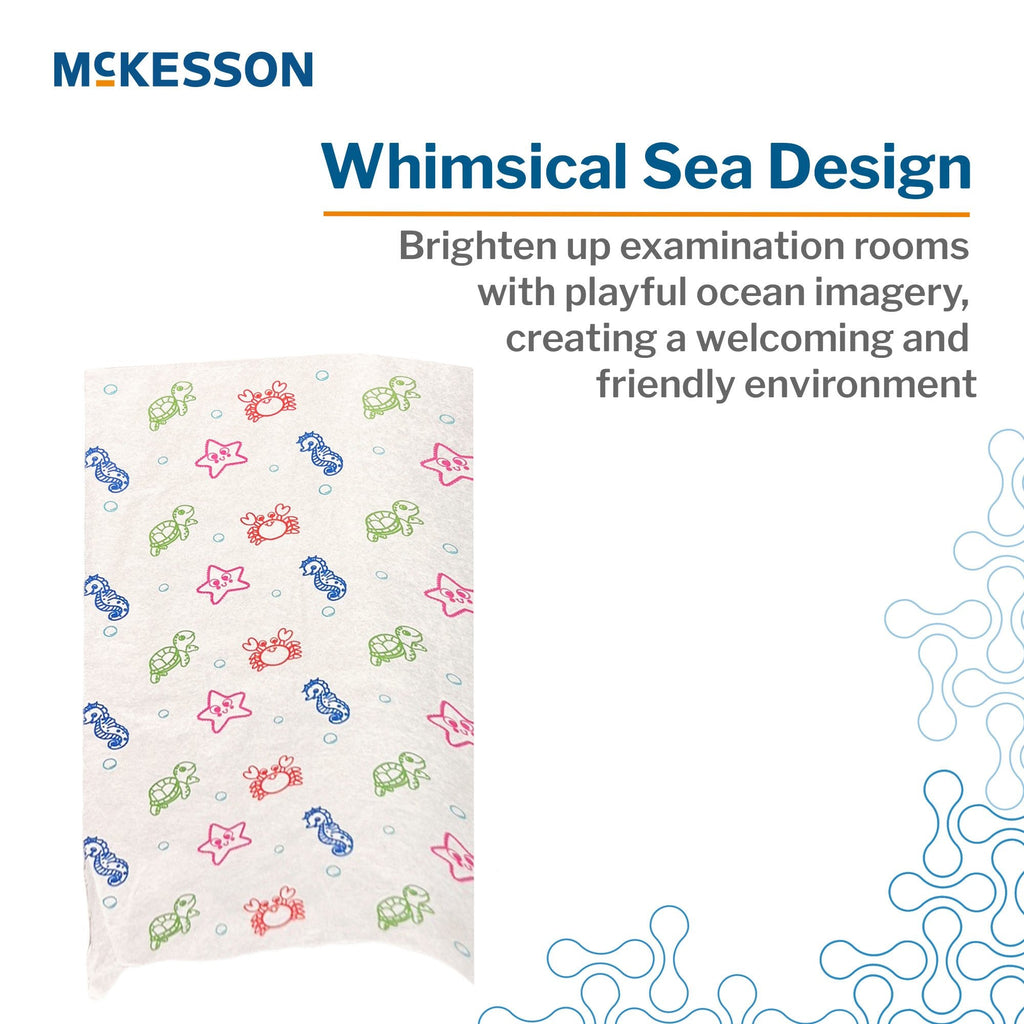 Table Paper McKesson 18 Inch Width 225 Foot Length Print (Sea Friends) Smooth 143-18225SS