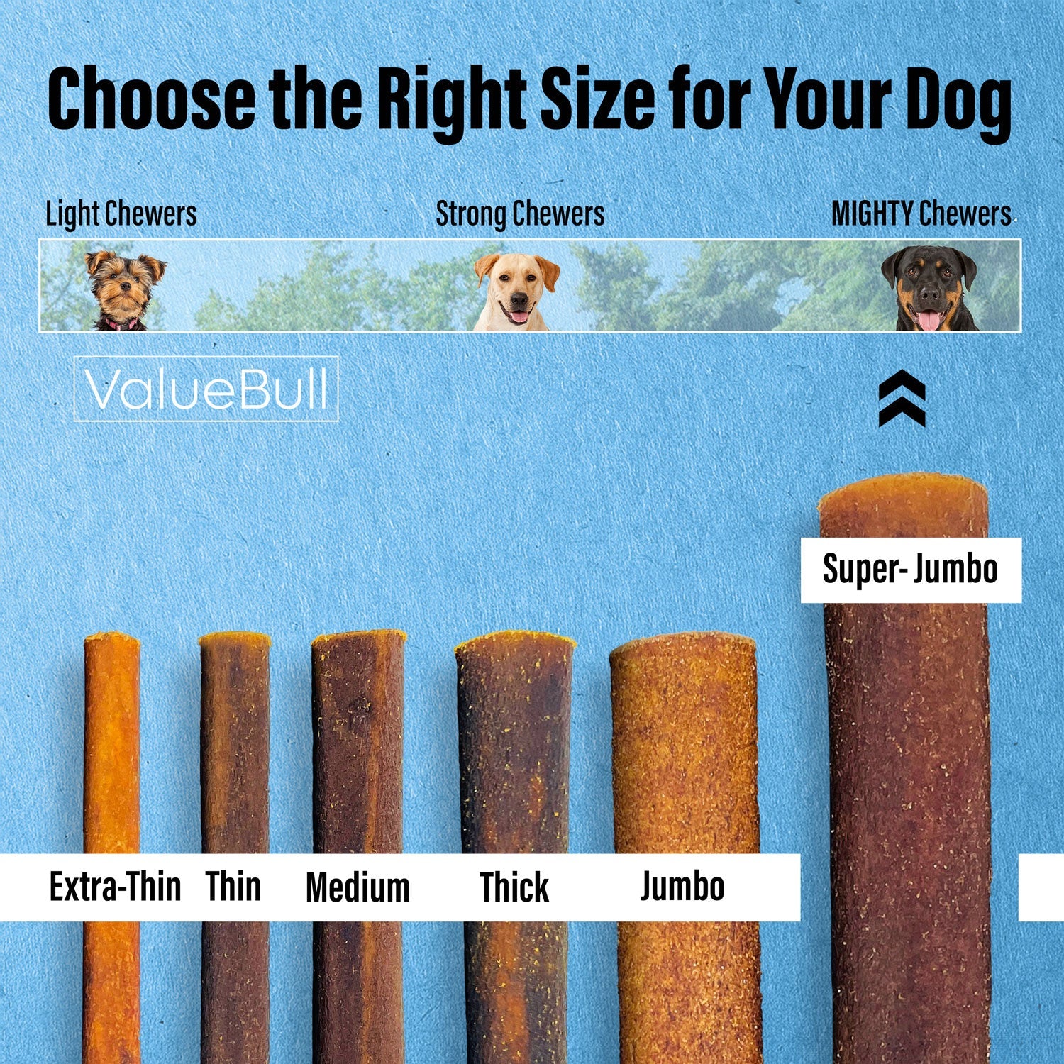 ValueBull Buffalo Collagen Sticks for Dogs, 6 Inch Super Jumbo Chews, Natural Long-Lasting Dog Treats, 10 Count