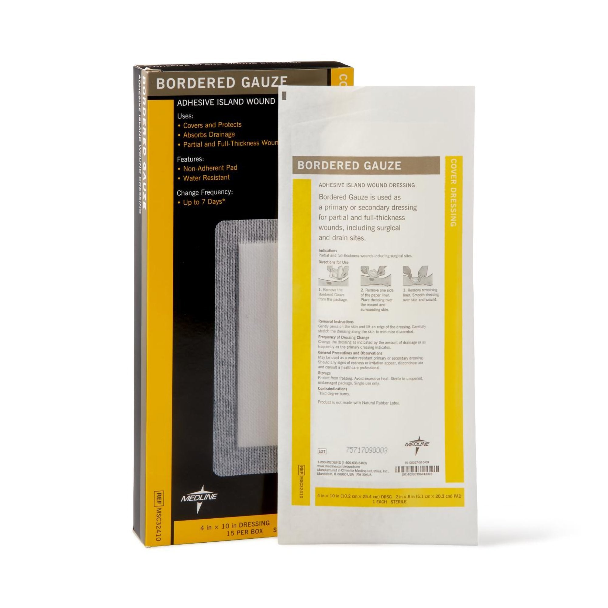 Medline White Island Dressing, 4 x 10 Inch MSC32410